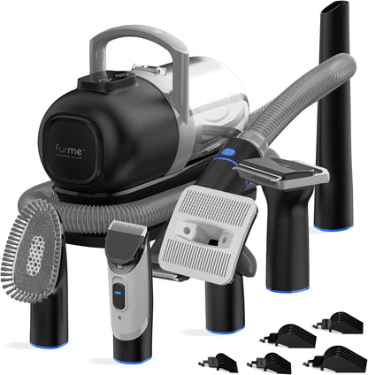 FURME Professional Plus Pet Grooming Vacuum Kit - Cat & Dog Grooming Kit for Easy Pet Care at Home, Quiet & Safe Dog Hair Remover Machine with Brush, Clipper, Shedding & Cleaner Tools & 2L Canister - Image 10