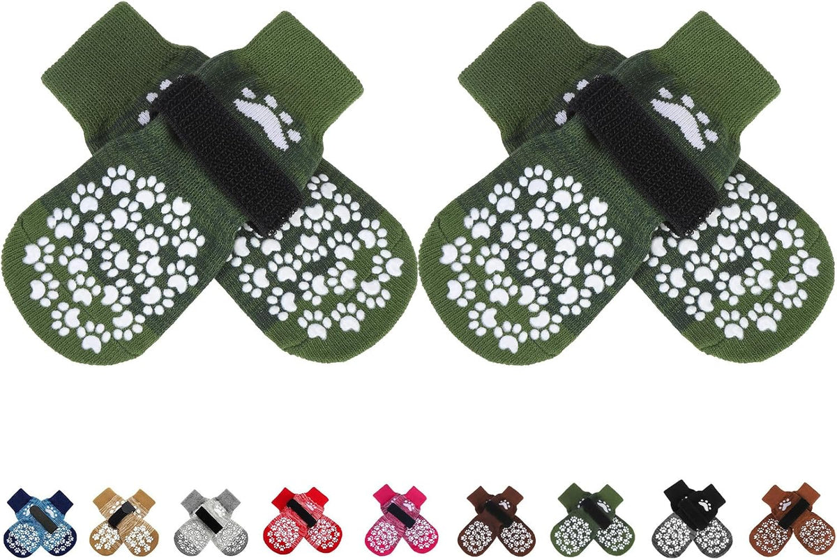 Instructions on how to measure dog paws for correct sock size