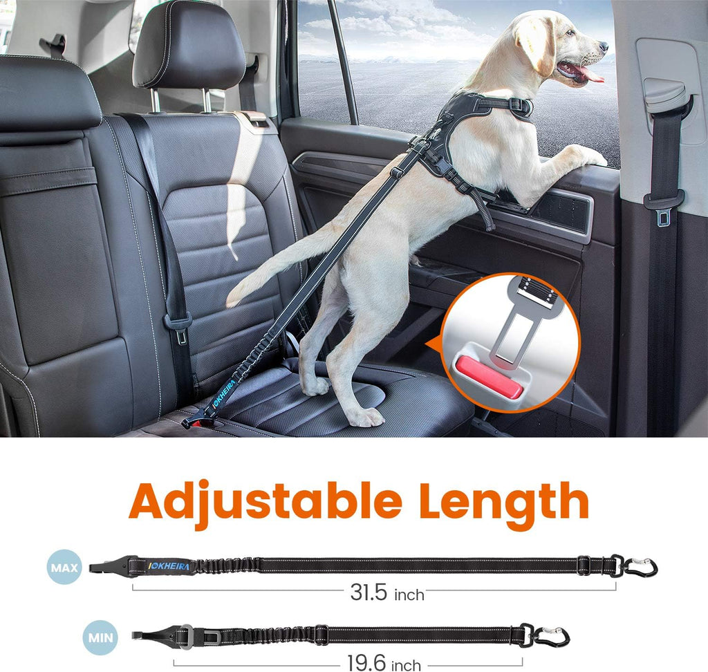 Adjustable length mechanism on Iokheira dog car harness