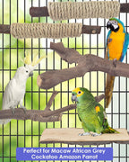Bissap 5PCS Large Bird Perch Stand, Natural Wood Pole Standing Paw Grinding Fork Parrot Cage Branch with Rope for Macaw African Grey Amazon Pet Medium Large Birds Cage Accessories - Image 7