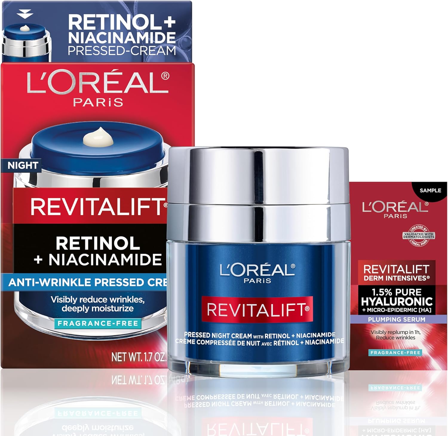 L'Oreal Paris Revitalift Pressed Night Cream authentic USA import container front view