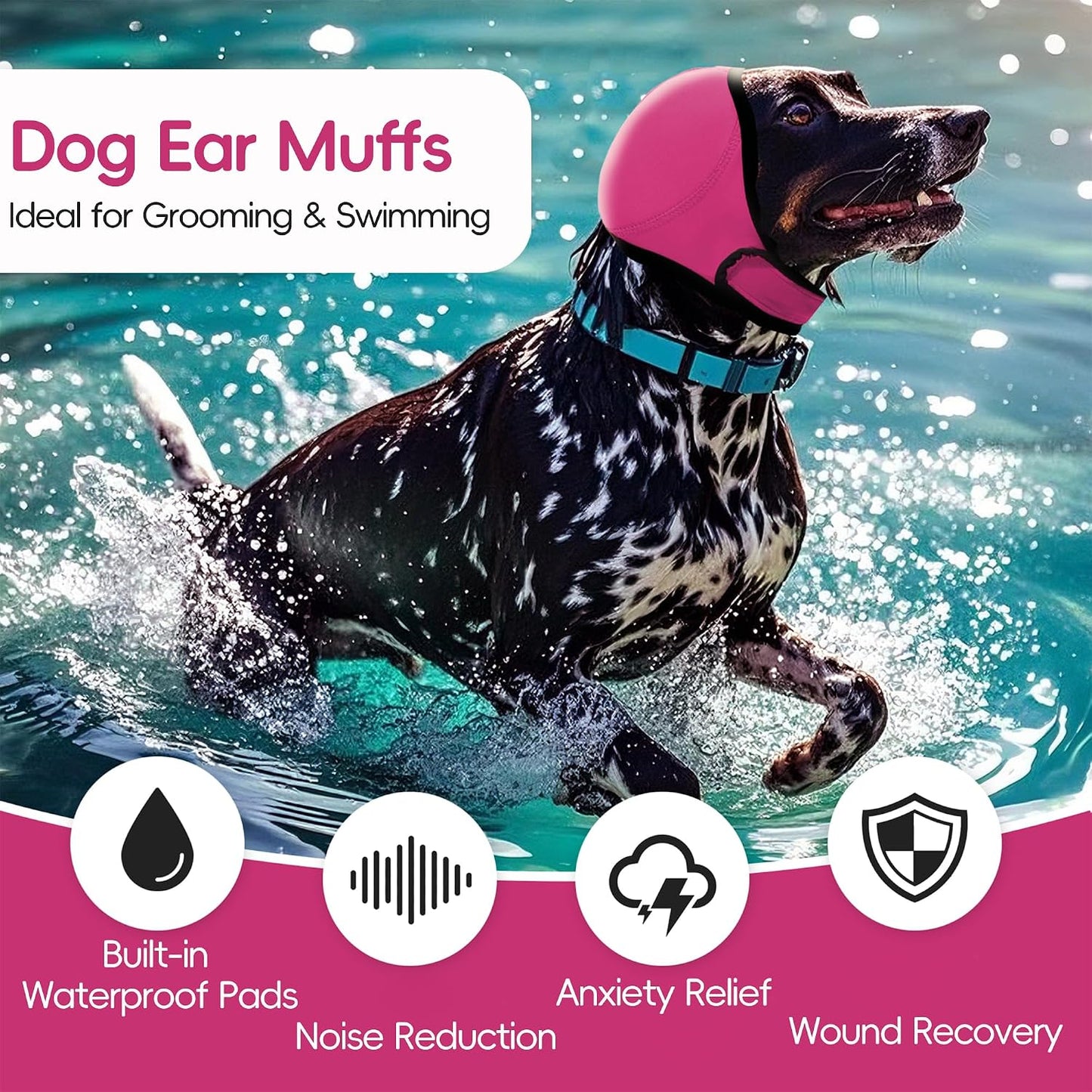 JynixTail noise cancelling dog ear protection hoodie close up highlighting adjustable straps.