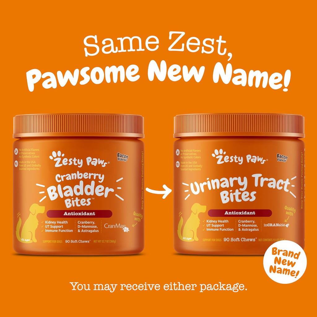 Zesty Paws premium cranberry and D-Mannose soft chews for pets