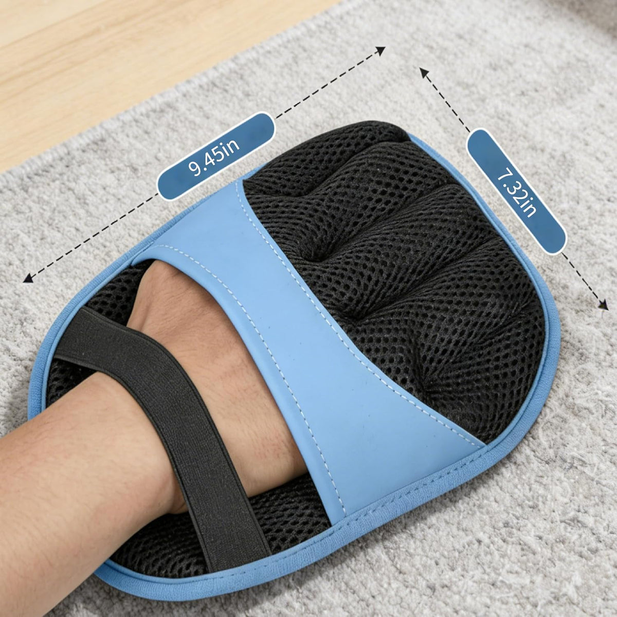 Healthcons electrostatic glove removing lint from car seat upholstery