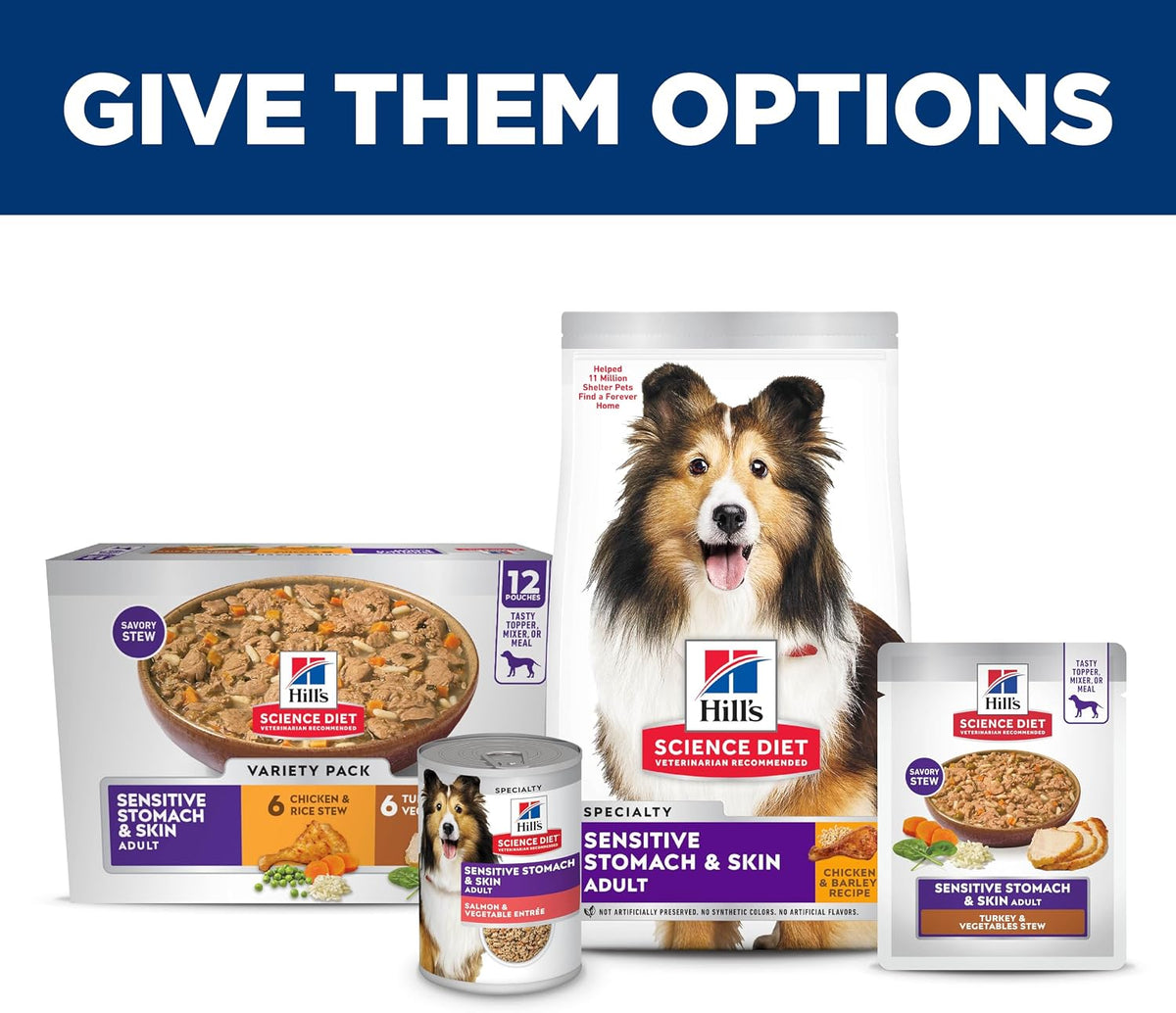 Hill's Science Diet sensitive skin and coat care wet dog food multipack for adult dogs