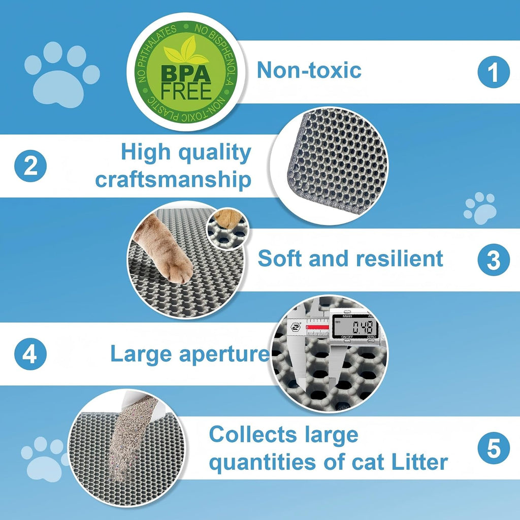 Easy clean envelope style double layer litter catcher mat