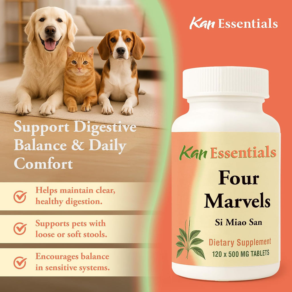 Kan Herb Company Four Marvels ingredients and daily dosage guidelines label