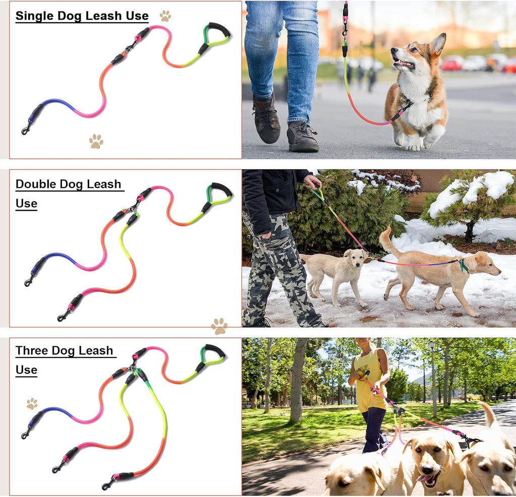 Heavy duty zinc alloy snap hooks on the extension cords for secure pet attachment