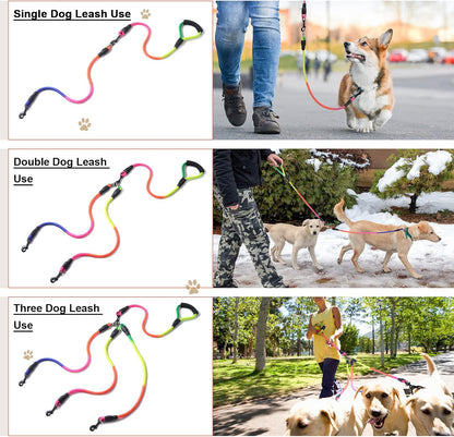 Heavy duty zinc alloy snap hooks on the extension cords for secure pet attachment