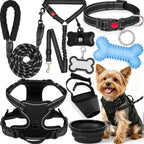No Pull Dog Harness Adjustable Collar & Leash Set - Dog Halter Harnesses Collapsible Bowls & Poop Bag Dispenser Muzzle ID Tags Toys Fits Small Medium Large Dogs (Pink-M) - Image 12