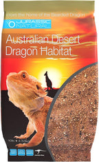 JurassicNatural desert reptile bedding bag packaging highlighting natural digging benefits.
