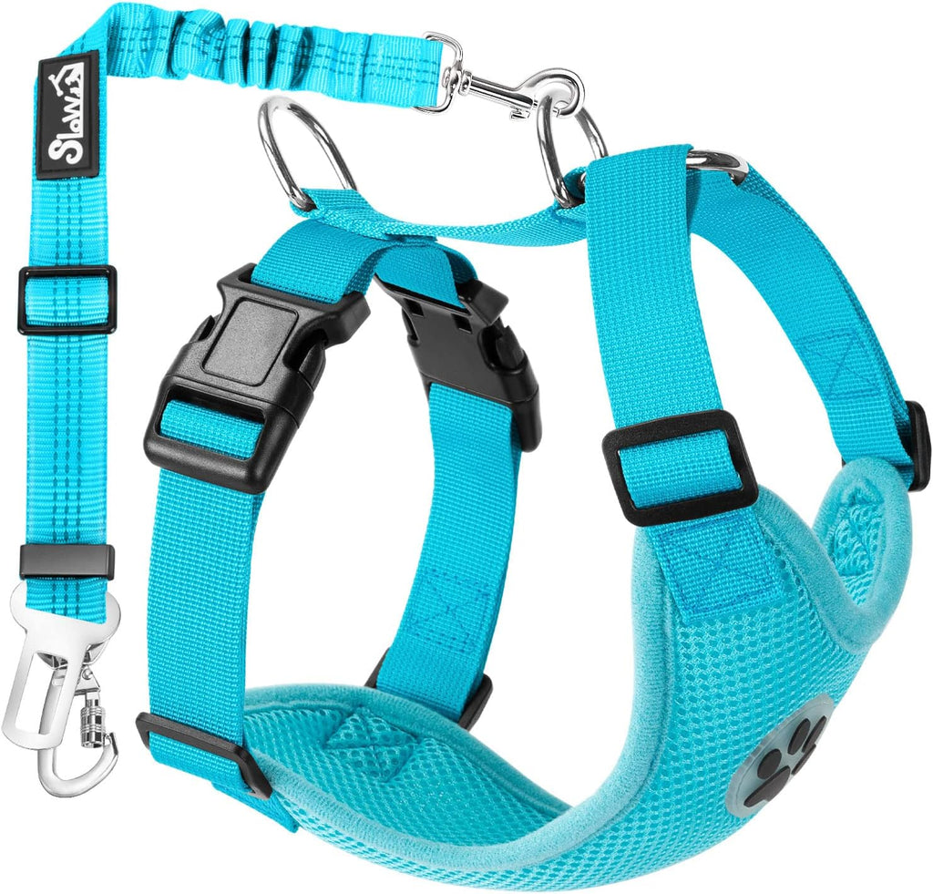 Lukovee Dog Car Harness Seat Belt, Adjustable Mesh Breathable Vest with Elastic Bungee Tether, Soft Padded 2-in-1 Safety Car Harness Seatbelt for Small Medium Large Dogs (Purple,M) - Image 12
