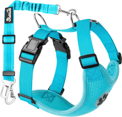 Lukovee Dog Car Harness Seat Belt, Adjustable Mesh Breathable Vest with Elastic Bungee Tether, Soft Padded 2-in-1 Safety Car Harness Seatbelt for Small Medium Large Dogs (Purple,M) - Image 12