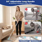 Finvizo pet hair remover broom with adjustable handle on carpet