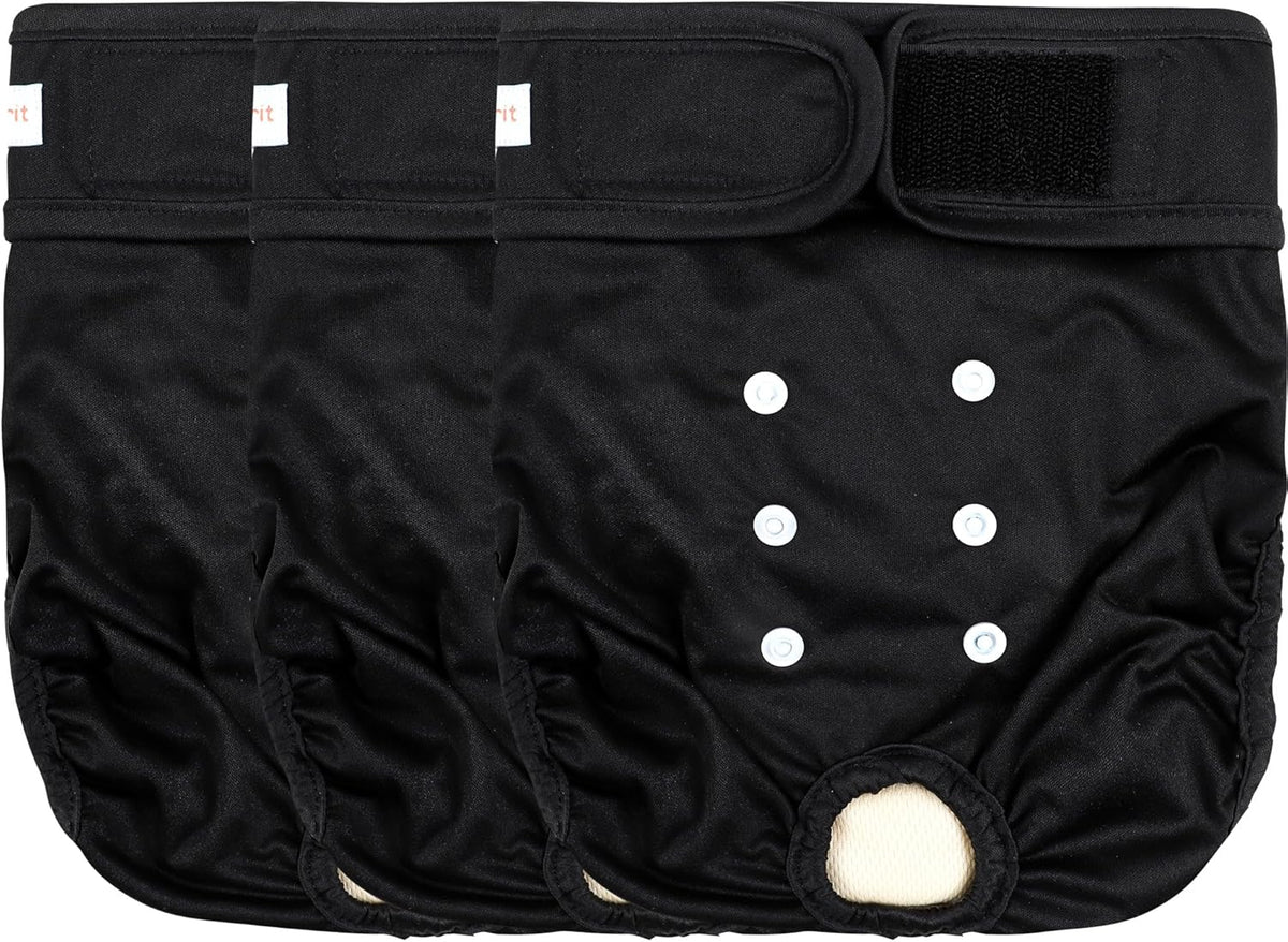 Langsprit Washable Female Dog Diapers (3 Pack) - Doggie Reusable Small Medium Large Dog Diapers for Doggy Puppy Female in Period - Highly Absorbent Dog Heat Panties (Medium,Rabbit, Owl, Lion) - Image 10