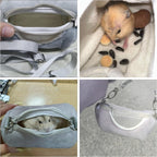 Hamster Carrier Bag with Breathable Window Portable Small Pet Carriers Soft-Sided Hands-Free Shoulder Strap Hamster Bag for Short Distance Travel Outdoor Check-Up Dwarf Hamsters Rats Mice - Image 5