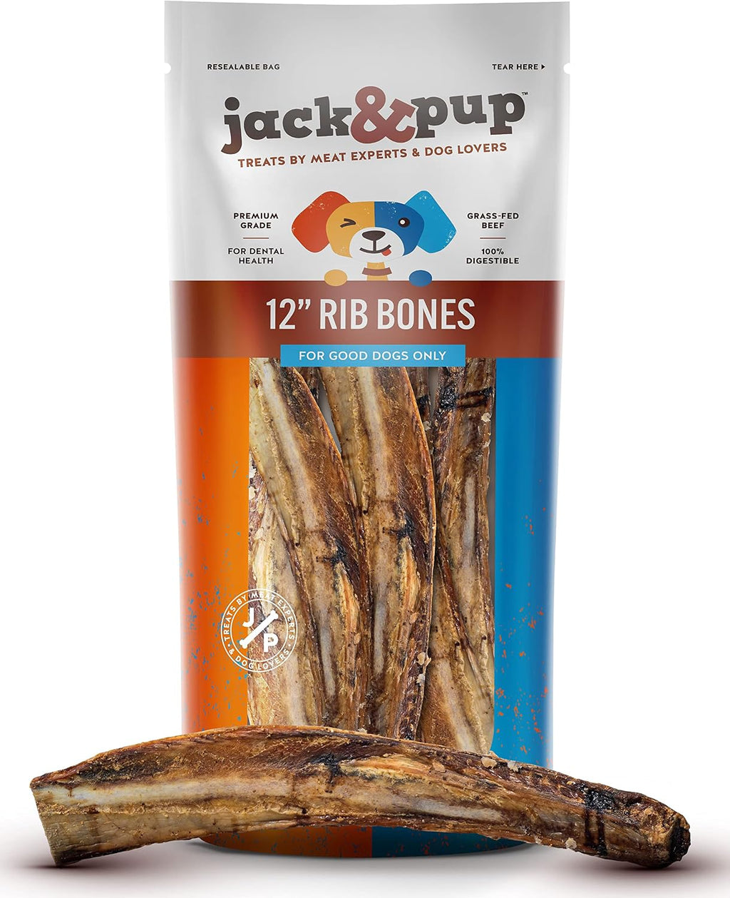 Jack&Pup 6" Rib Bones for Dogs (13 Pack) - Natural Single Ingredient Beef Bones for Dogs, High Protein Long-Lasting Dog Chews, Flavorful Real Beef Bones - Image 10