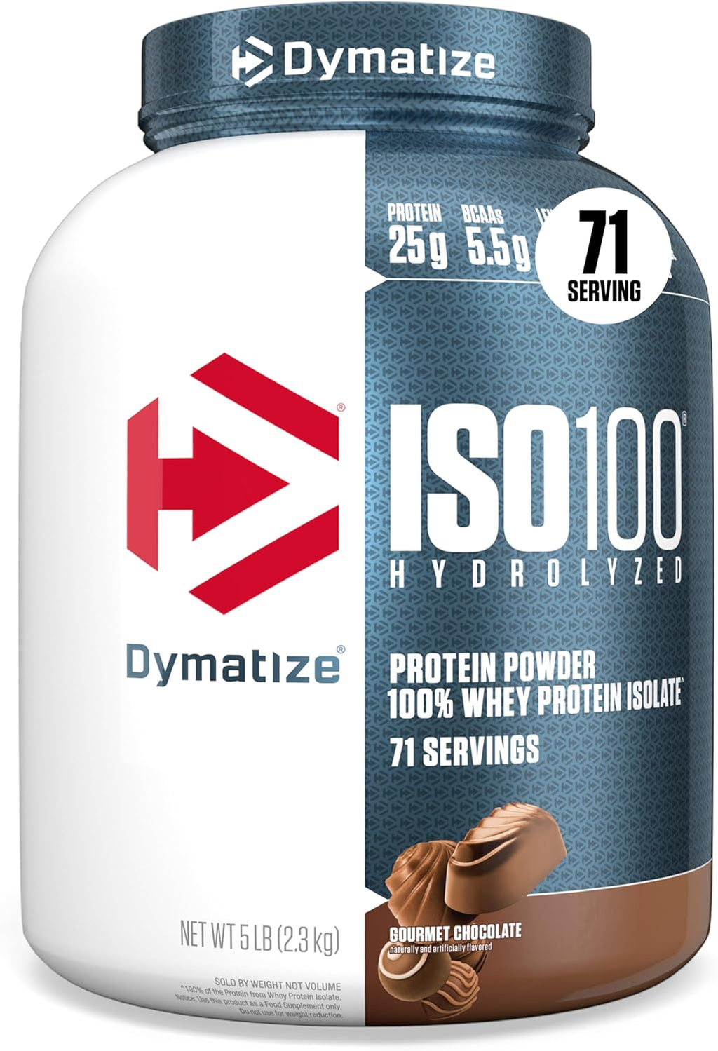 Dymatize ISO100 Whey Protein Powder Isolate, Strawberry, 25g of Protein, 5.5g BCAAs, Less Than 120 Cal., Gluten Free, 1g Fat, 1g Sugar, 2g Carb (20 Servings) - Image 12