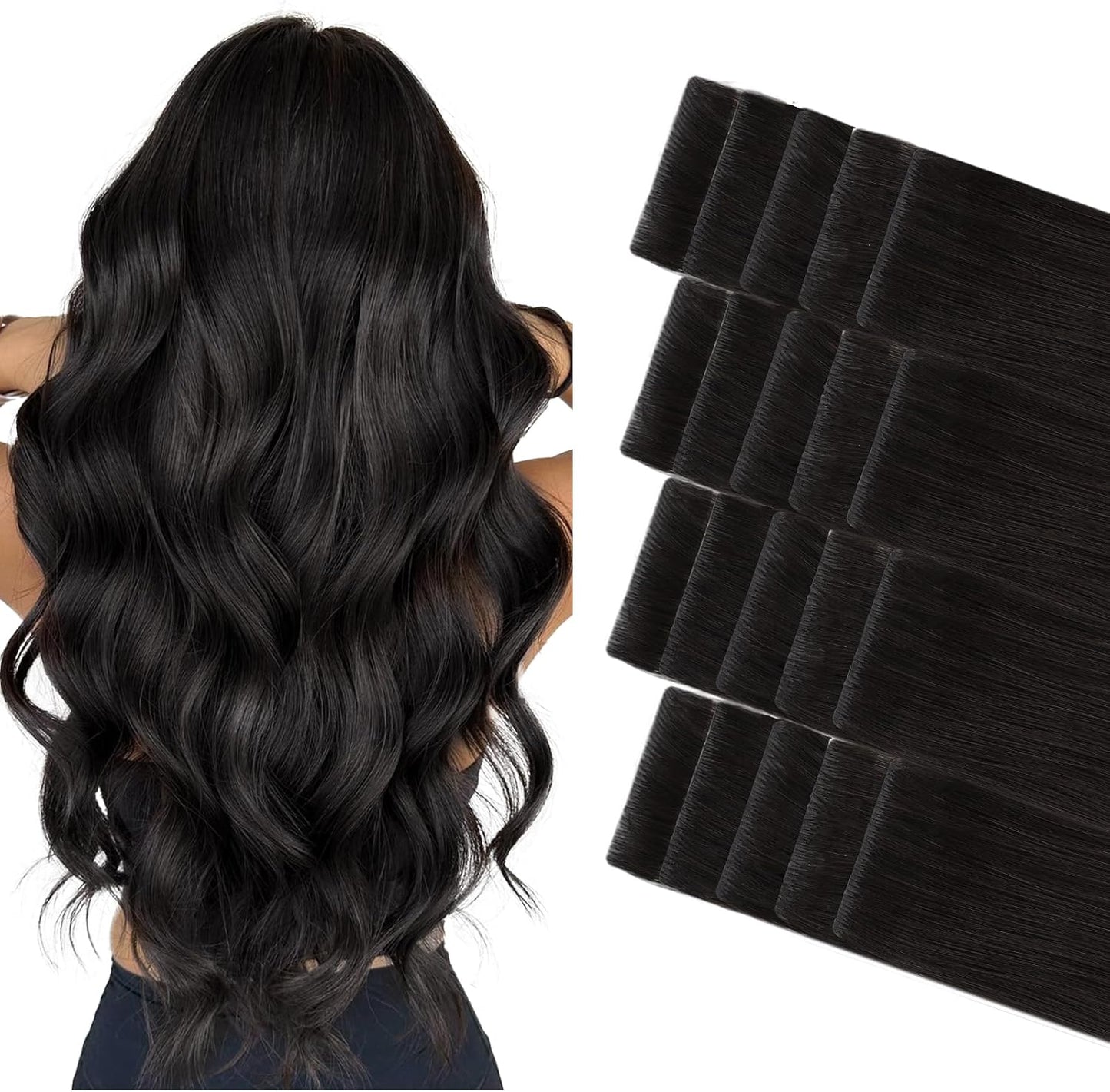 GOO GOO Invisi Edge Tape In Hair Extensions packaging front view showing premium human hair