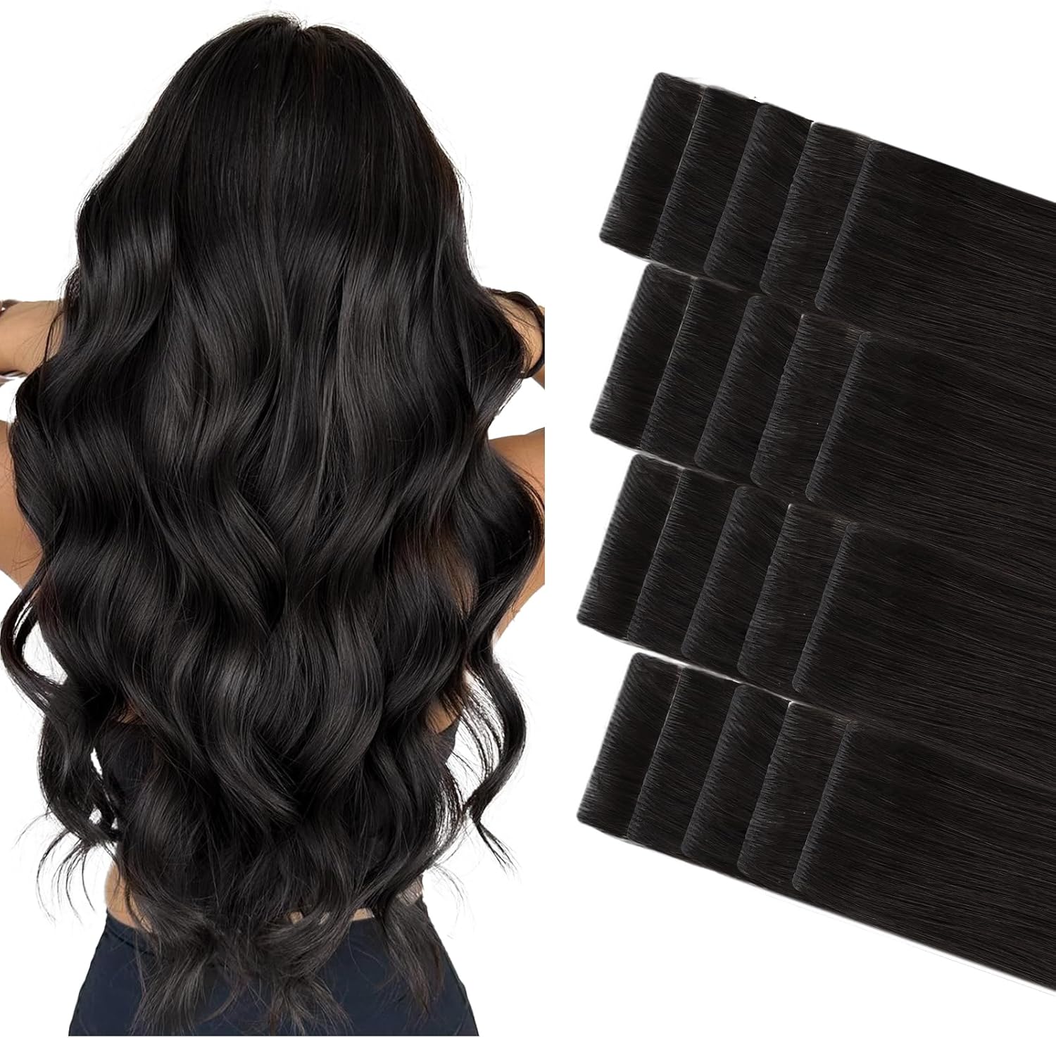 GOO GOO Invisi Edge Tape In Hair Extensions packaging front view showing premium human hair