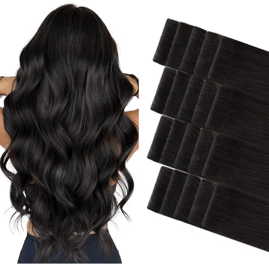 GOO GOO Invisi Edge Tape In Hair Extensions packaging front view showing premium human hair