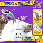 Catpick Joy self play pet enrichment toy with multiple replaceable feather refills.