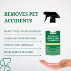 Benetail bio enzyme pet spray removing dog urine stains from a living room rug.