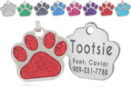 Laser Etched Stainless Steel Pet ID Tags Custom Personalized for Dog & Cat Paw Print Bone Round Tag (Glitter Pink) - Image 14