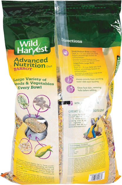 Wild Harvest parrot diet 8 pound packaging label details
