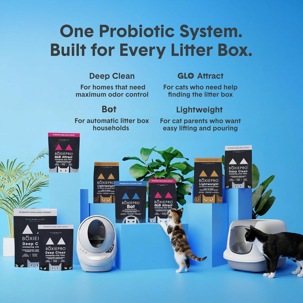 BoxiePro probiotic cat litter bag back label ingredients