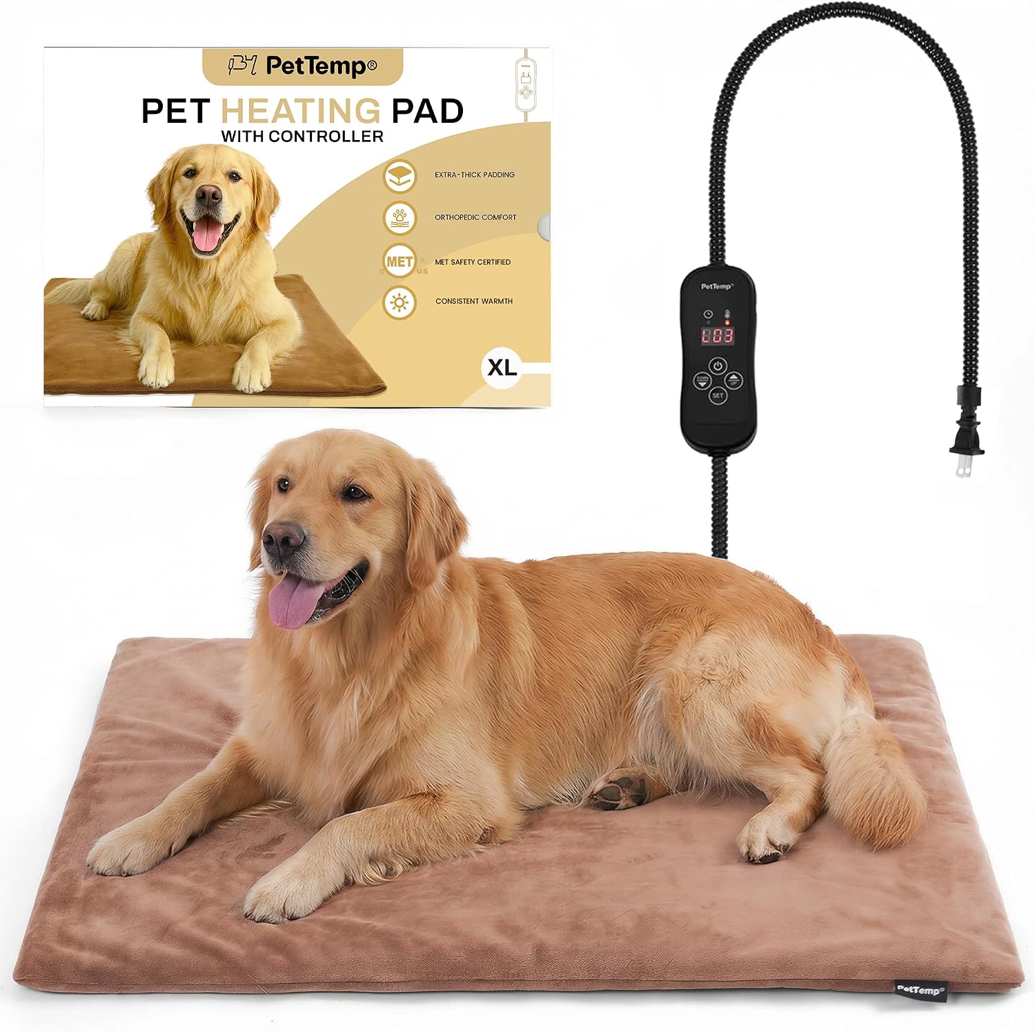 Pet Heating Pad for Cats and Dogs, Heated Cat Bed & Dog Heating Pad with 5 Temperature Levels, Waterproof Heated Pet Mat with Timer, Auto Power-Off and Chew Resistant Cord, 20'' x 16'' - Image 10