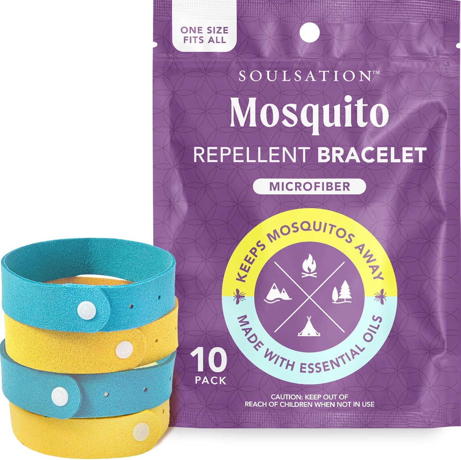 Soulsation mosquito repellent bracelets 10 pack front view