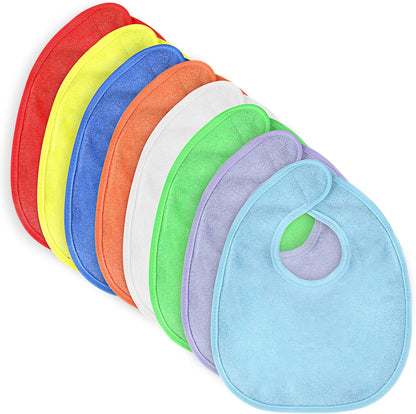Vicloon 8 piece baby bib set front view multicolor