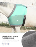 Harrison Howard anti rub protector on a horse showing fleece padding on withers.