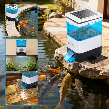 Proshine programmable fish food dispenser close up of the battery compartment.
