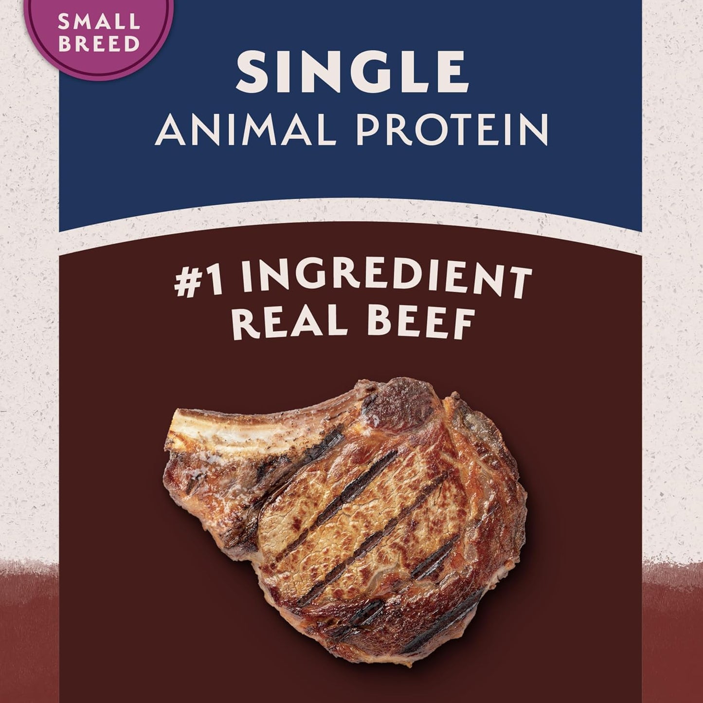 Natural Balance small breed adult healthy grains formula product bag.