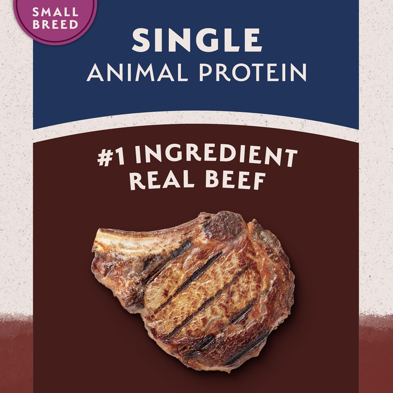 Natural Balance small breed adult healthy grains formula product bag.