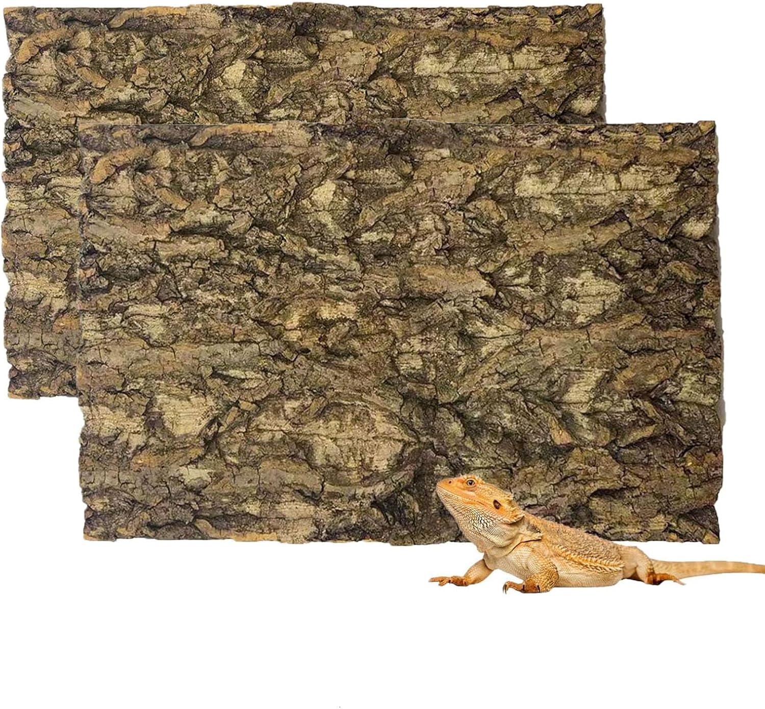 Tfwadmx 2PCS Thickened Cork Terrarium Bark Background, 11.8"x11.8" Natural Cork Bark for Reptiles Bearded Dragon Climbing Mat Reptile Climbing Wall Terrarium Background Decor for Lizard Gecko Snake - Image 9