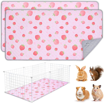 2 Pack Washable Guinea Pig Cage Liner, Reusable Guinea Pig Mat, Waterproof Super Absorbent Pee Pads for Small Animals - Image 14