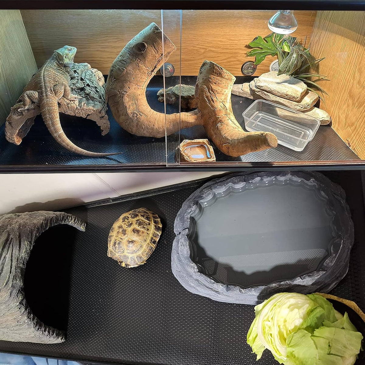 Packaged zunzingy reptile carpet showing dimensions and branding details
