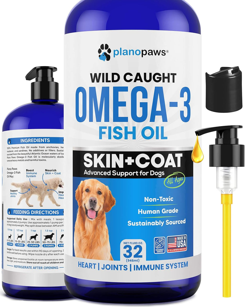 Omega 3 Fish Oil for Dogs - Better Than Salmon Oil - Dog Fish Oil Supplement to Reduce Shedding & Itching - Supports Joints, Brain, and Heart Health - Skin and Coat Supplement - Liquid Fish Oil - Image 10