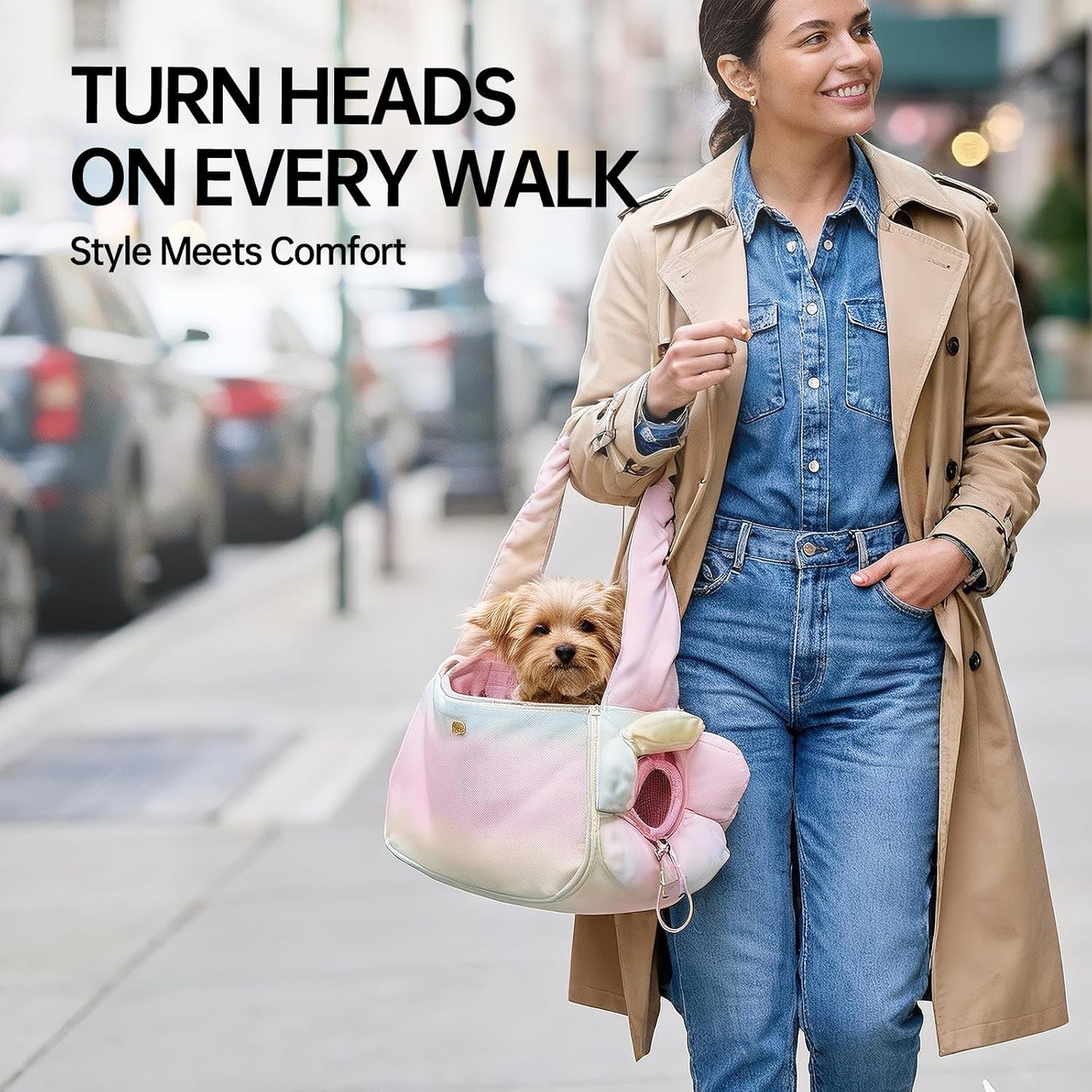 Water resistant exterior of Touchdog pet handbag showing texture