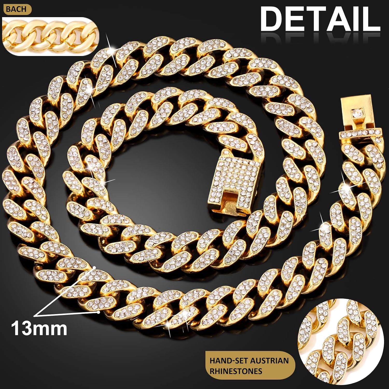 Flatfoosie luxury diamond pet necklace close up on 900 Austrian rhinestones