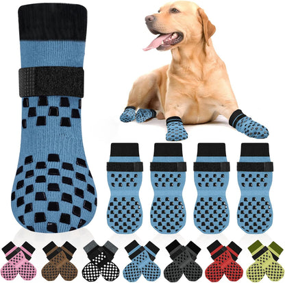 Anti Slip Dog Socks to Prevent Licking Paws, Dog Shoes for Hot/Cold Pavement, Dog Boots on Hardwood Floors, Traction Control Dog Booties & Paw Protectors for Small Medium Large Senior Dogs - Image 11