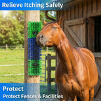 REVAXUP durable scratch brush being used as an itch relief station for farm animals.