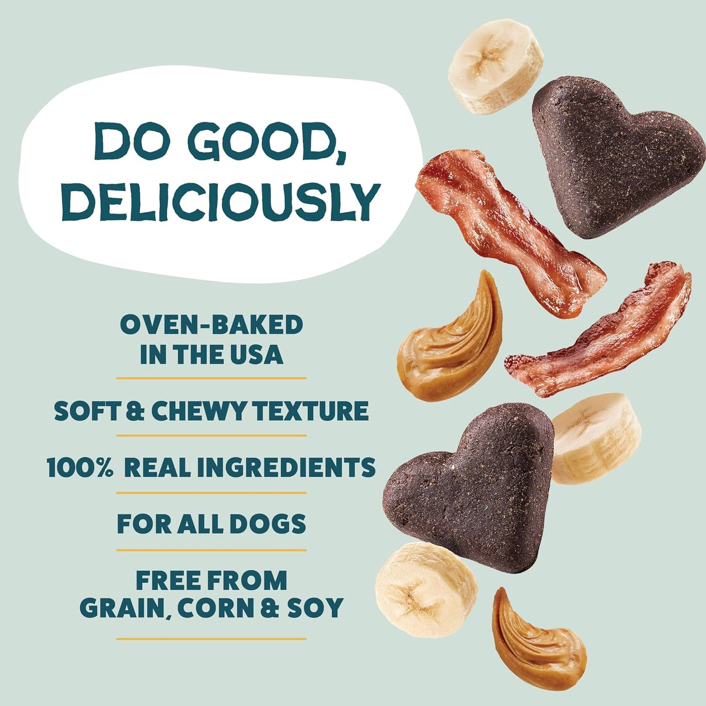 Shameless Pets Bananas for Bacon grain free dog treats displaying back ingredients label