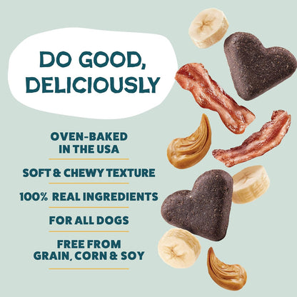 Shameless Pets Bananas for Bacon grain free dog treats displaying back ingredients label