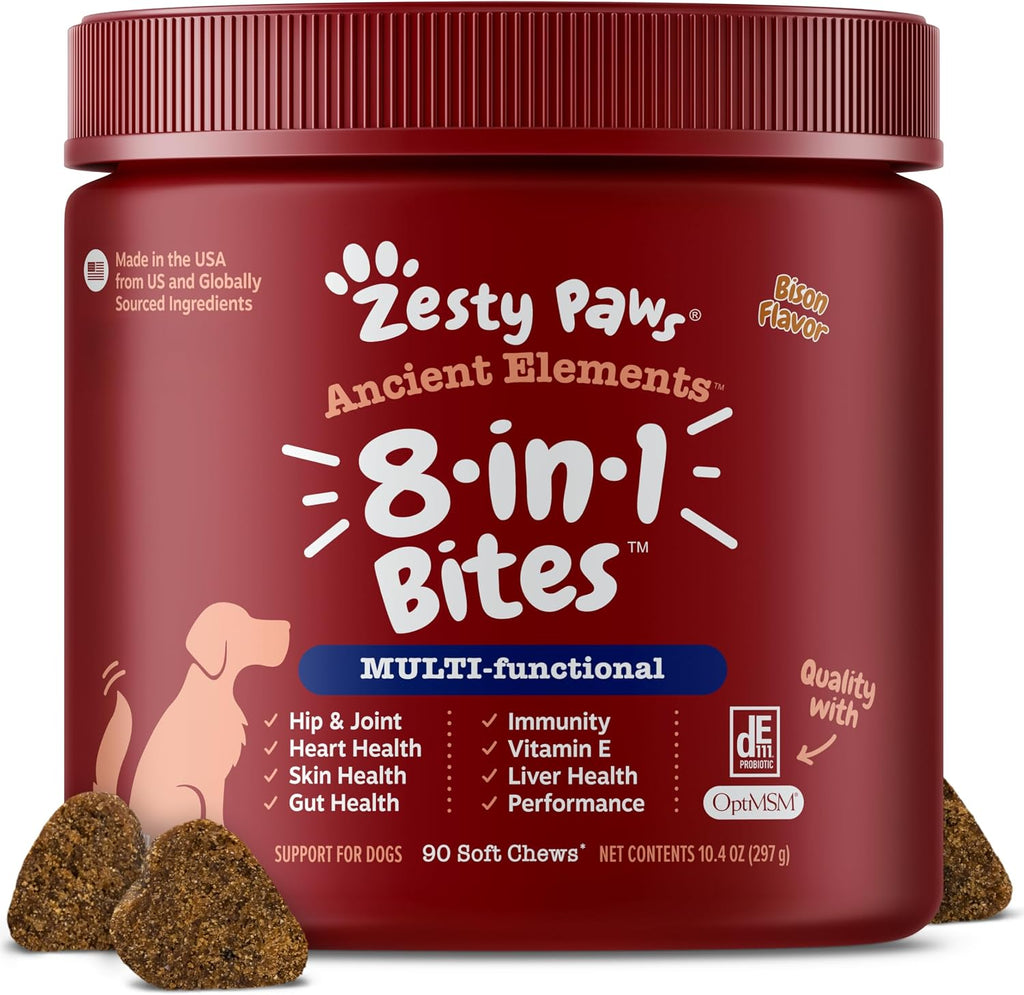 Zesty Paws Dog Multivitamin, Chewable Dog Vitamins and Supplements for Hip & Joints, Skin & Coat, Omega 3 Fish Oil for Dogs- Senior & Puppy Multivitamin- Chicken- 90ct - Image 11