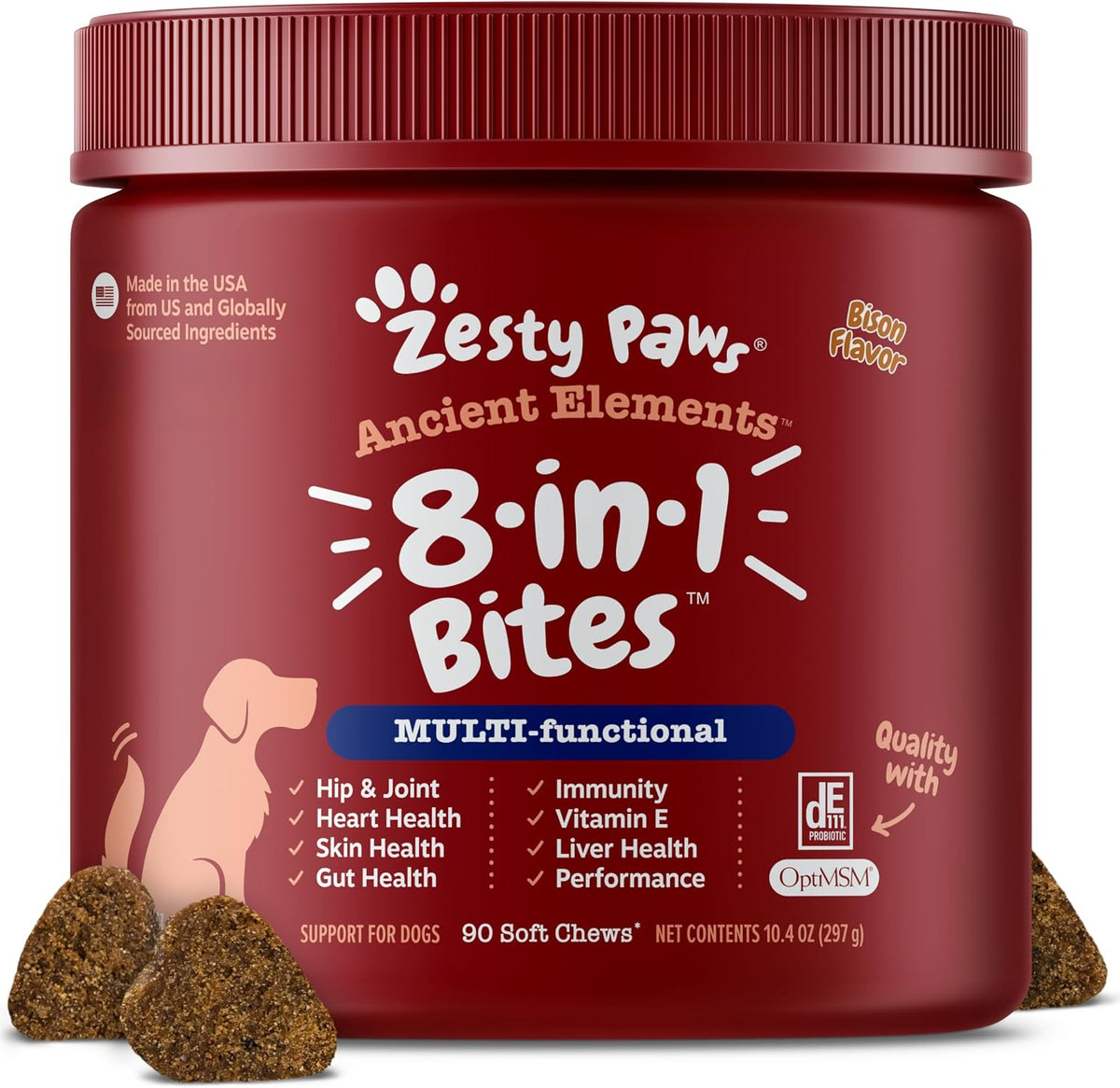 Zesty Paws Dog Multivitamin, Chewable Dog Vitamins and Supplements for Hip & Joints, Skin & Coat, Omega 3 Fish Oil for Dogs- Senior & Puppy Multivitamin- Chicken- 90ct - Image 11
