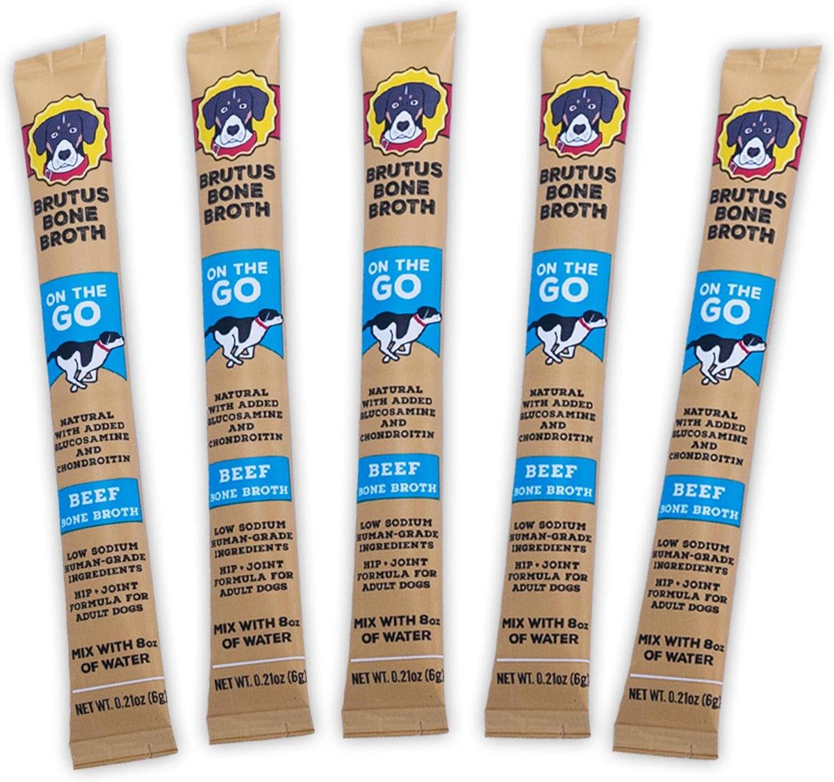 Brutus Bone Broth for Dogs - Bone Broth Powder with Chondroitin Glucosamine & Turmeric - Human Grade Food Toppers for Dry Food & Picky Eaters - 10 Stick (Beef) - Image 10